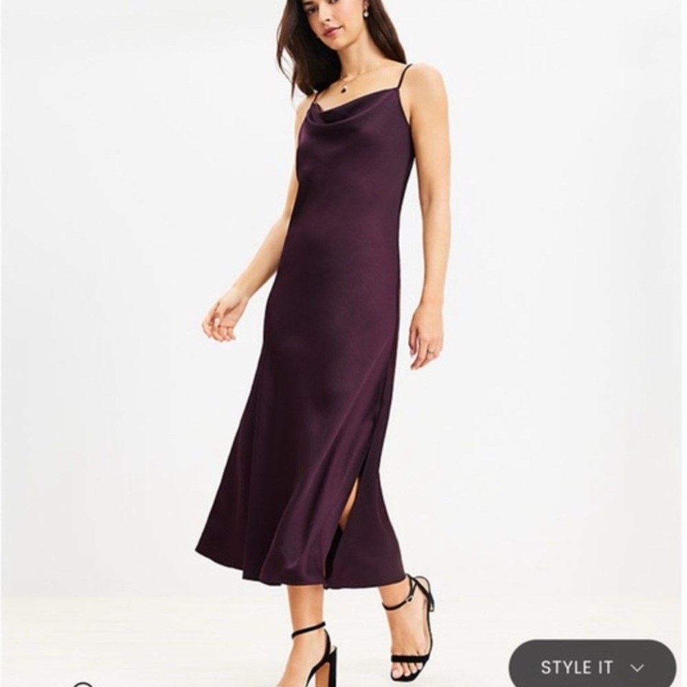 Loft Elegant Purple Slip Dress